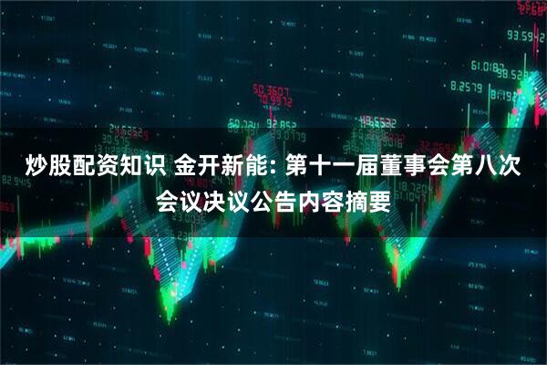 炒股配资知识 金开新能: 第十一届董事会第八次会议决议公告内容摘要